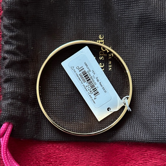 Kate Spade Gold Bangle with Black Pouch - Picture 3 of 4